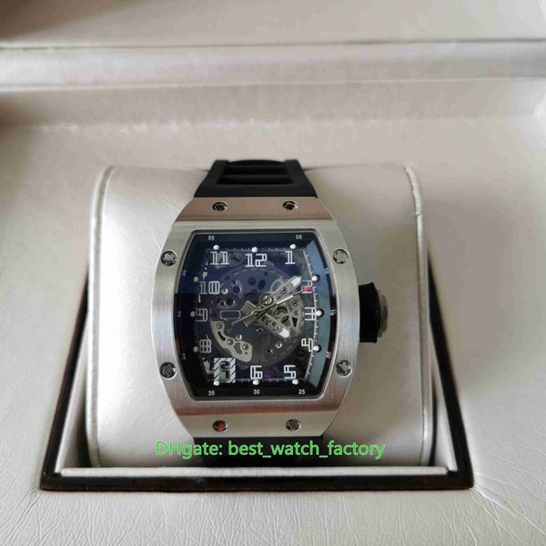 

super quality mens watch 39.3mm x 48mm rm010 extra flat skeleton designer watches stainless steel sapphire transparent mechanical automatic, Slivery;brown