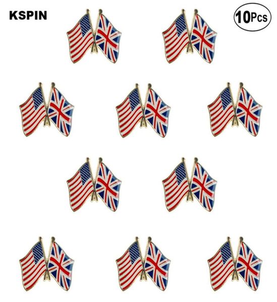 

usa united kingdom lapel pin flag badge brooch pins badges04071852, Gray