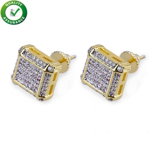 

designer earrings luxury stick hip hop jewelry men diamond stud earring iced out bling cz style charms gold rapper women fashion accessories, Golden