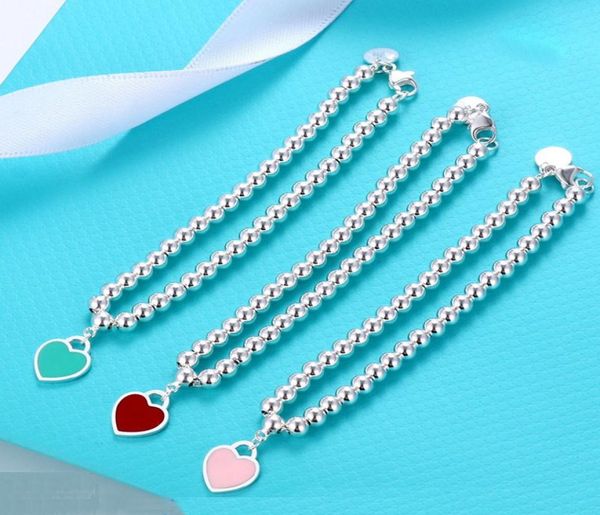 

heart beaded bracelet women couple stainless steel strands chain gifts for girlfriend accessories 3 colors9225028, Black