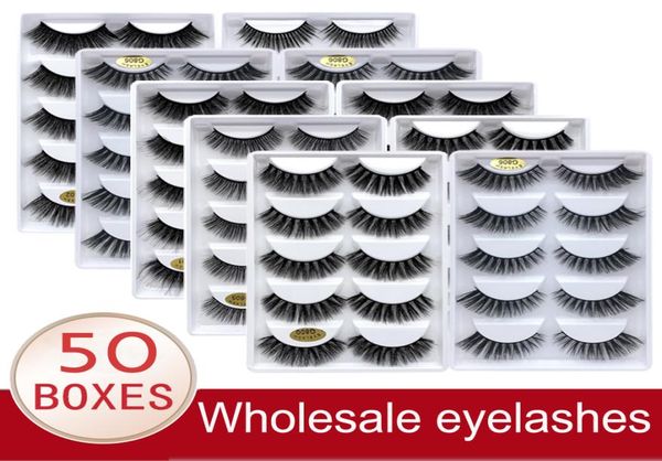 

false eyelashes whole eyelashes 203050 boxes 5 pairs 3d mink lashes natural false eyelashes soft makeup fake eye lashes cilios3828672
