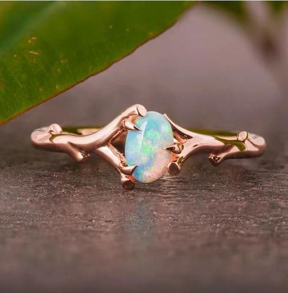 

cluster rings exquisite women039s rose gold ring oval cut created fire opal jewelry birthday proposal gift bridal engagement pa9139765, Golden;silver