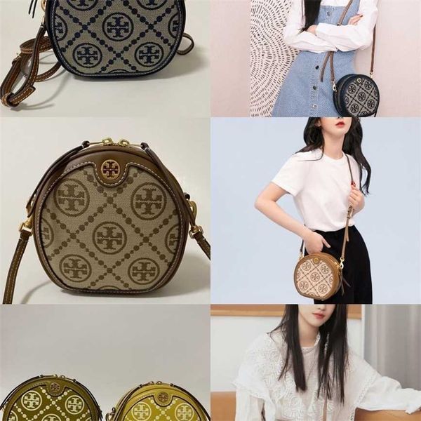 

68% off 2023 new bagdesigner jacquard women's cake vintage embossed one shoulder crossbody splice daily small round bag hazelnut brown