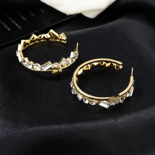 

20style light luxury brand designers letters stud channel geometric women long crystal pearl earring bride wedding party jewelry ax34g, Golden;silver