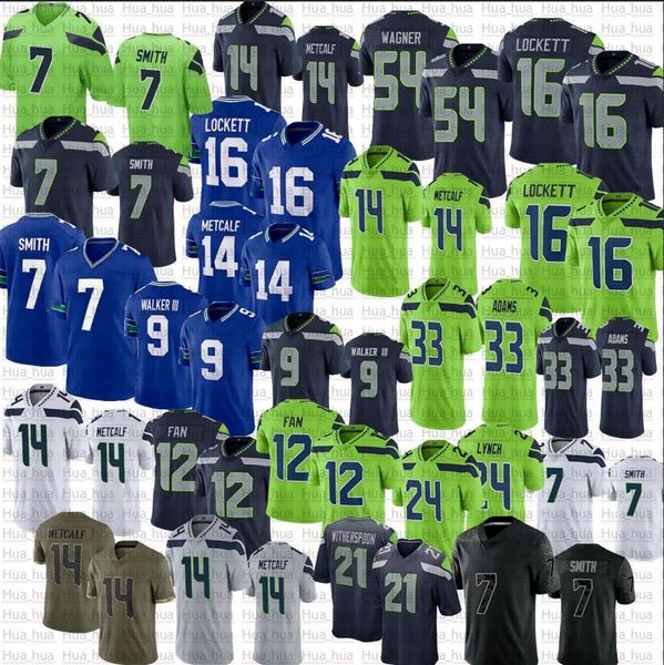 

ken walker iii jaxon smith-njigba football jersey 54 bobby wagner devon witherspoon geno smith dk metcalf jamal adams tyler lockett marshawn, Black;red