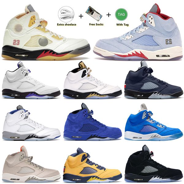 

jumpman 5 5s v men basketball shoes unc racer blue bluebird quai bluebird bluebird se oregon michigan ice blue all white mens women trainers