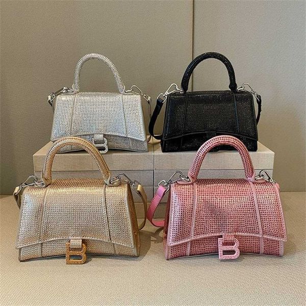 

68% off 2023 new bagbag designer hourglass women's new bright diamond inlaid single shoulder crossbody foreign style bag