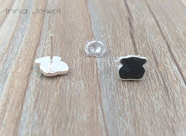 

bear jewelry making kits 925 sterling silver earrings for women black cute bears charms woman studs sets teen girl wedding party e7024596