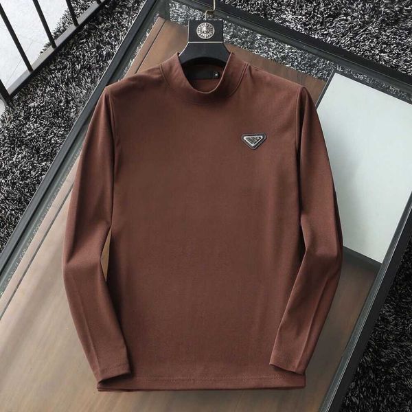 

spring and autumn men's solid color slim-fit wool-woven blended base shirt, wool-woven blended soft, comfortable and warm, slim-fit bas, Black