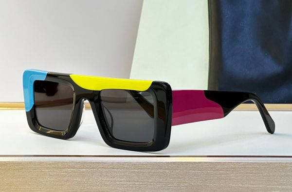 

fashion designer 1069 mens women sunglasses multicolor patchwork acetate rectangle shape glasses outdoor trendy personality style uv protect, White;black