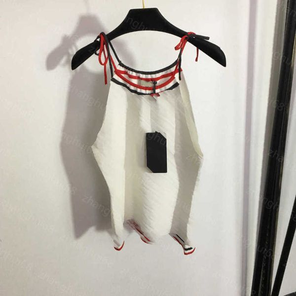 

23ss womens designer clothing womens knits logo jacquard letter knitted camisole womens clothes a1, White