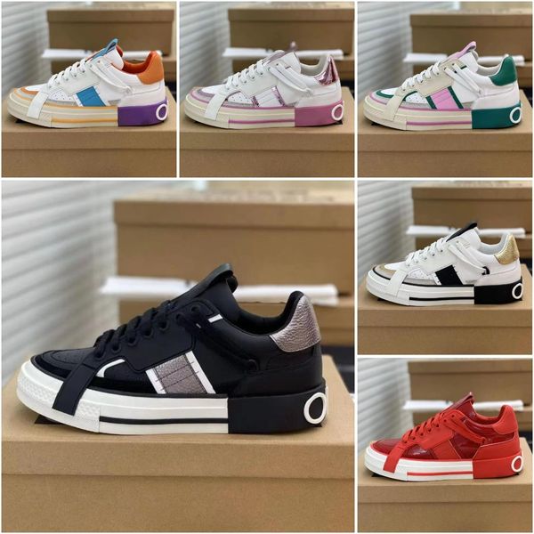 

custom 2.zero sneaker men women nappa portofino sneakers luxury leather calfskin shoes designer comfort outdoor trainers casual trainer shoe, Black
