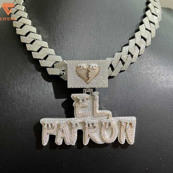 

lifeng jewelry new products customized hip -hop style cuban chain pendant vvs moissanite chain hip hop pendant, Silver