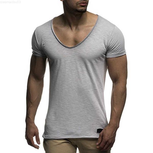 

men's t-shirts v neck men t-shirts summer tees short sleeve casual pullover street sports sweatshirt holiday solid color quick dry clot, White;black