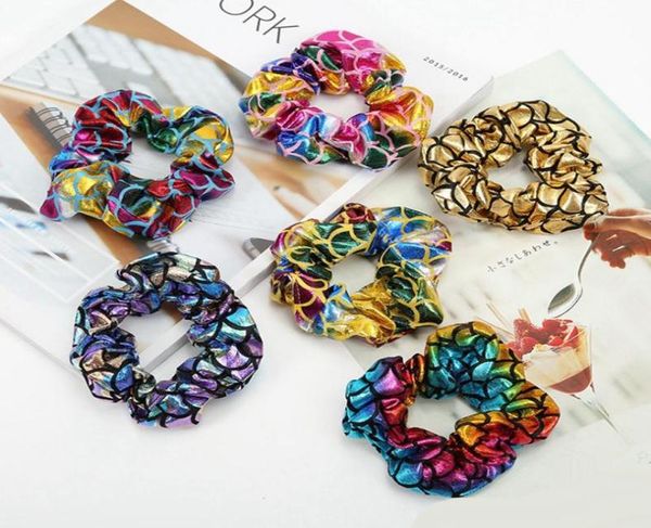 

scrunchies hairbands mermaid elastic headbands soft scrunchie hair bands girls ponytail holder kids hair accessories 6 designs7809483, Slivery;white