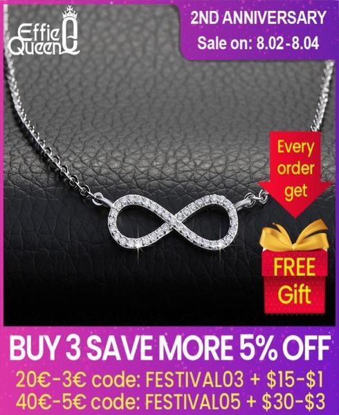 

yutong effie queen luxury silvercolor infinity pendants necklaces clear austria aaa cubic zircon trendy women necklace jewelry on7988214, Silver