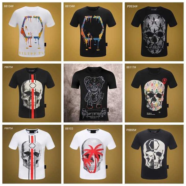 

cp mens tshirts polo shirt men designer plein bear skull diamond t shirt short sleeve dollar brown bear brand tee oneck skulls tshirt tees, White;black