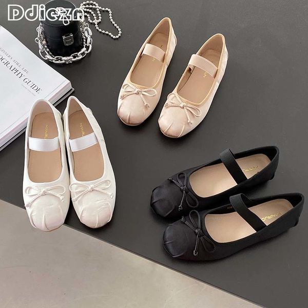 

dress shoes ladies ballet flats in sandals women lolita casual outside summer fashion slides butterfly-knot female mary jane shoes 230719, Black