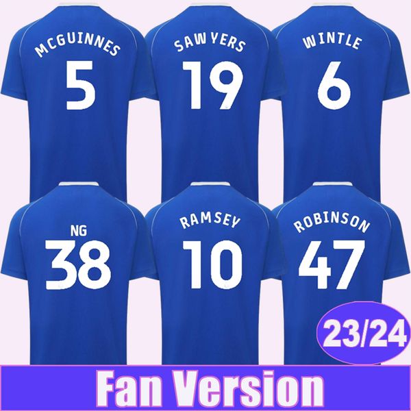 

23 24 ralls mens soccer jerseys mcguinness ramsey rinom colwill ng o'dowda sawyers home blue football shirts uniforms, Black;yellow