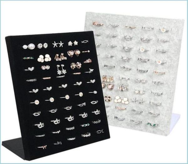 

jewelry stand blackgray veet display case jewelry ring displays stand board holder storage box plate organizer 1241 e3 drop deliv2058885, Black