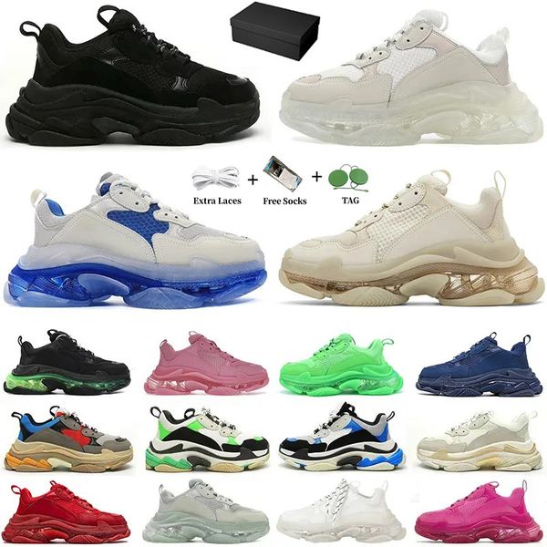 

with box men women casual shoes sneakers platform tan clear sole black white grey red pink blue royal neon green mens trainers sports sneake