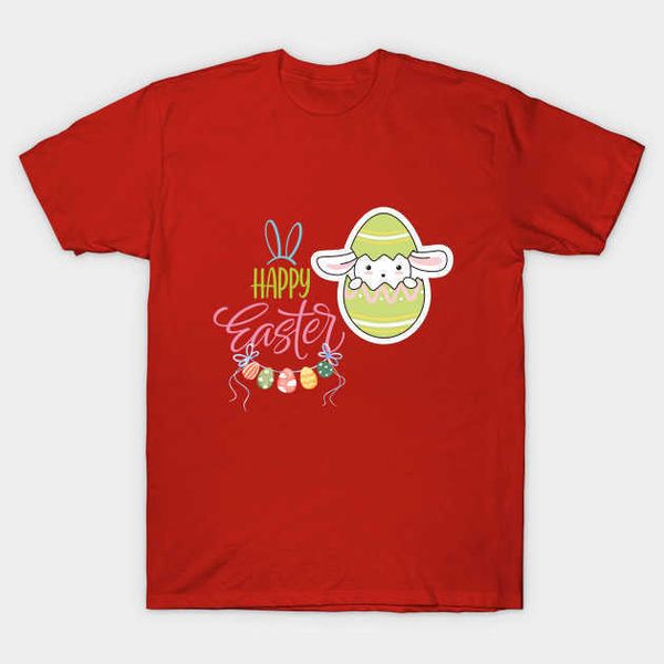 

eggs rabbit happy easter day - easter day crewneck t-shirt, White