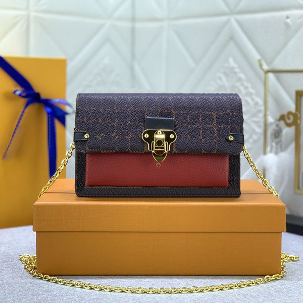 

crossbody bag designer fashion chain bag multim functional wallet card bag vintage print bag leather shoulder bag temperament phone bag #602