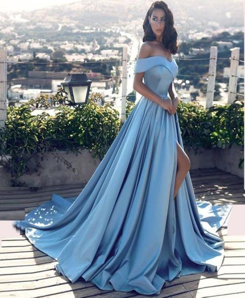 

glamorous 2017 offtheshoulder aline evening dress aline side split sweep train prom gown fast 3021370, Black;red