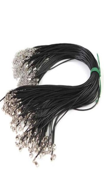 

18quot black leather cords with lobster clasp leather cord lanyard chains necklace diy jewelry accessory5500397, White;red