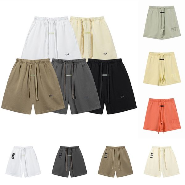 

2024 mens designer shorts womens reflective high street ess shorts men's casual sports pant loose oversize style drawstring short pants, White;black
