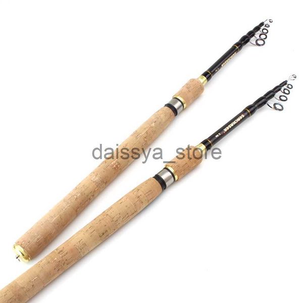 

boat fishing rods 1.8m 2.1m 2.4m 2.7m spinning rod carbon telescopic fishing rod lure rod wooden handle pole fishing tackle x0720
