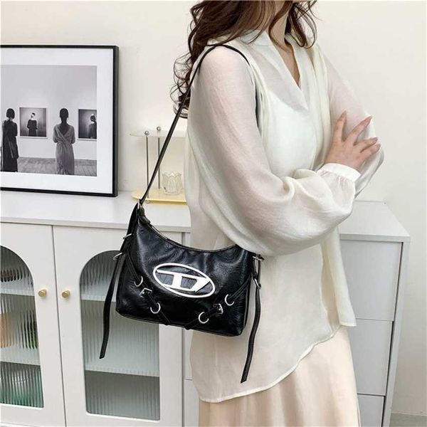 

66% off 2023 new bag designer temperament small fashion women's new popular letter crescent texture soft leather casual crossbody bag