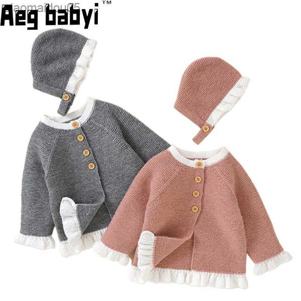 

baby girl sweater cardigans fashion autumn winter long sleeve newborn knitted jackets toddler infant knitwear coats kids clothes l230712, Blue;gray