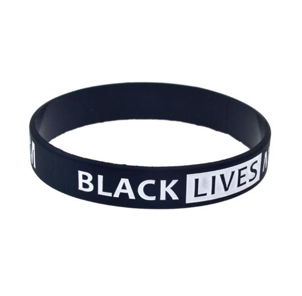 

100pcs oppose species discrimination debossed fist blm black lives matter silicone rubber bracelet for promotion gift8871120