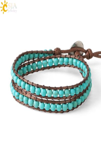 

jewelry accessories fashion jewelrybracelets csja green turquoises beaded bracelet bohemian bracelets for women braided handmade j8239837, Black