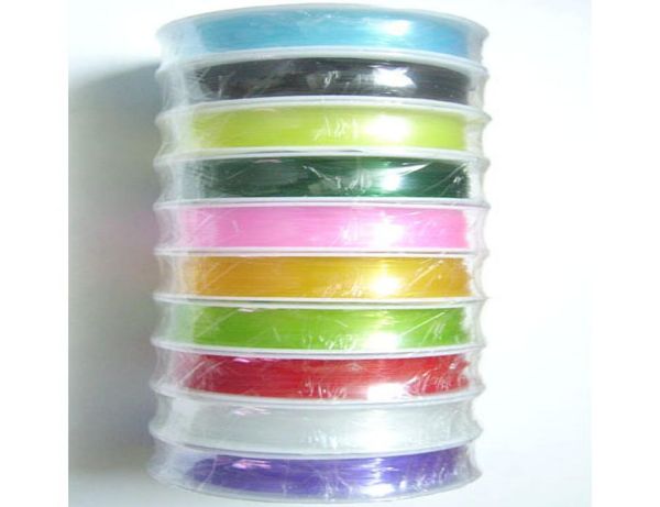 

10rollslot stretch elastic beading jewerly cord wire for diy craft gift ws39 ship3295530, White;red