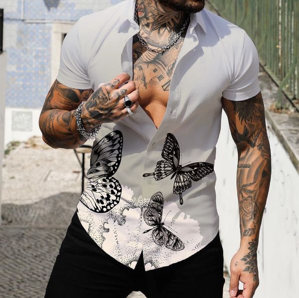 

mens casual shirts 3d printed mens animal animals hawaii anime shirt summer harajuku oversized short sleeved r retro y2k clothes 230720, White;black