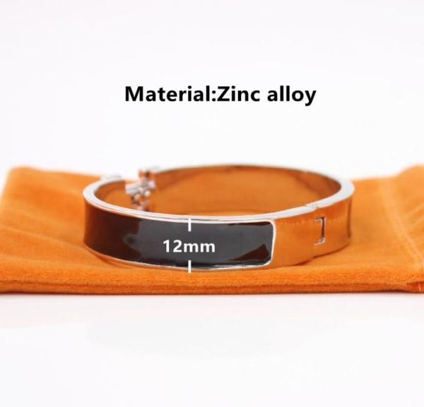 

luxury designer bracelets jewelry women zinc alloy cuff enamel charm letter bracelet 14 color optional with dust bag5275663, White