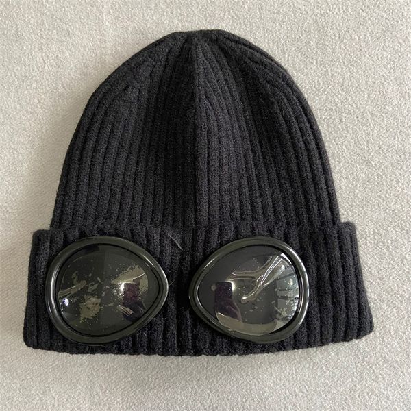 

goggle hat winter beanie caps men women designer hat wool knitted glasses cap 7 colors outdoor tactical beanies, Black;green
