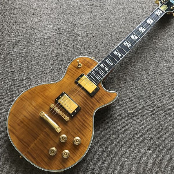 

electric guitar ebony binding double convex surface tiger maple support customization hipping