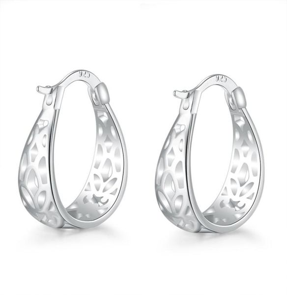 

whole patico hoop new 925 sterling silver vintage hollow out design loop earrings jewelry elegant for woman7526498, Golden;silver