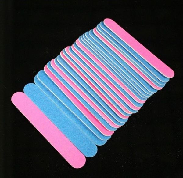 

whole 100240 grit sanding nail file 13x6cm 100pcs pinkblue two colors straight edge stick nail art salon glitter tools8176165