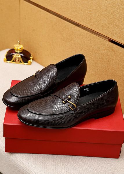 

2023 men party wedding genuine leather dress shoes fashion formal suit business office brand driving flats size 38-45, Black
