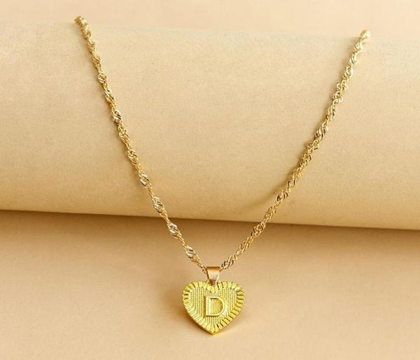 

26 english initial necklace gold chains letter heart pendant necklaces for women fashion jewlry gift will and sandy7459590, Silver