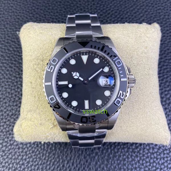 

ewf watch 3235 mechanical movement rlx titanium case diameter 42mm alcohol black dial swiss ice blue luminous sapphire crystal glass, Slivery;golden