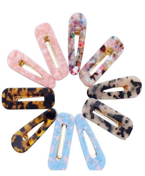 

cute style acrylic hair clip for girls women water drop shape leopard marble textured geometric duckbill barrette hairpin hair t8g1337010, Golden;silver