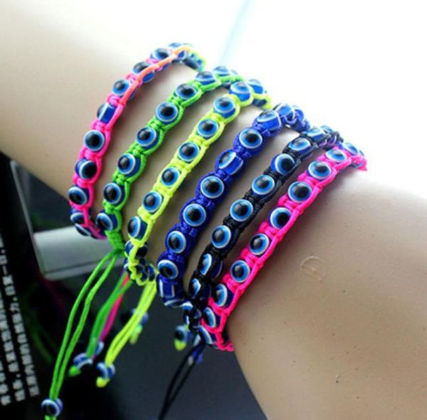

handmade turkish blue evil eye strand bracelets braided thread charm beaded bracelet for women men adjustable fatima beads chain b1228971, Black