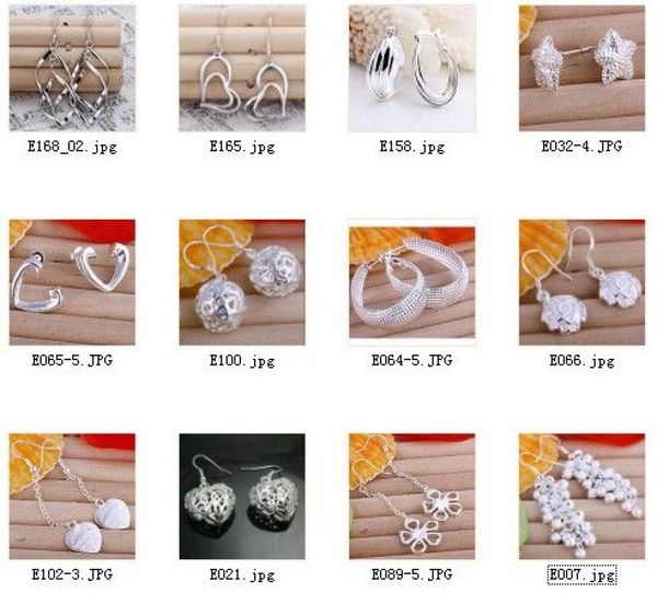 

jewelry mixed highquality 925 sterling silver drop earrings fashion gifts 12pairlot2047302, Golden
