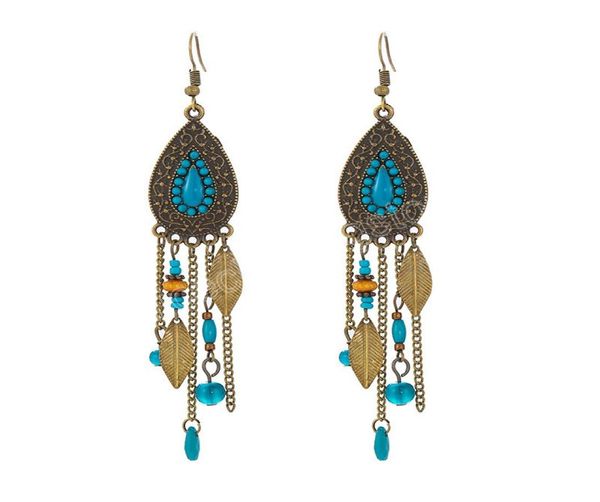 

boho ethnic danglewater drop earrings for women vintage turquoises fashion earrings pendientes earring pendant jewelry female6574112, Silver