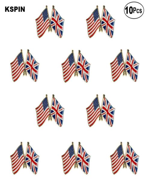 

usa united kingdom lapel pin flag badge brooch pins badges09154902, Gray